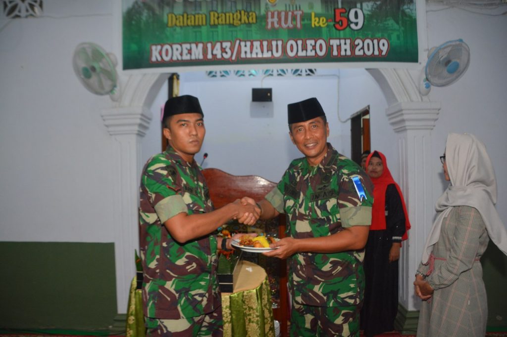 Peringati HUT Ke-59, KOREM 143/Halu Oleo Gelar Syukuran Dan Bukber