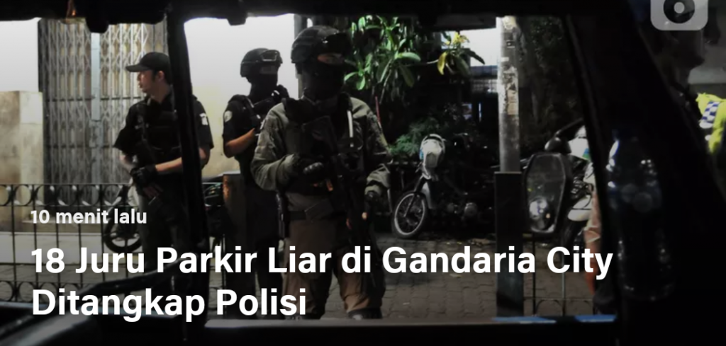 Polisi Tangkap, 18 Juru Parkir Liar di Gandaria City