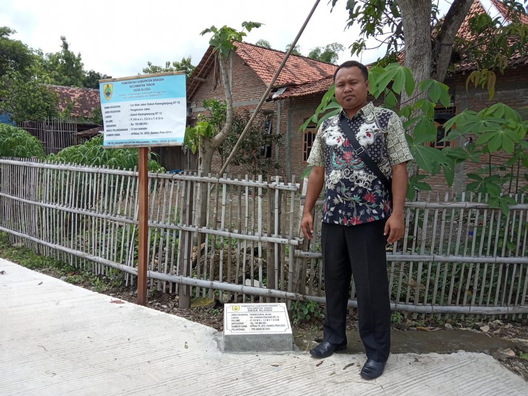 Bintoro Adi Saputro, ST Kades Slogo, Tunjukkan Transparansi Bantuan provinsi, Desa Lain Wajib Mencontoh
