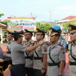 Upacara Serah terima jabatan Kabag Sumda, Kasat Reskrim dan Kapolsek Nalumsari Polres Jepara.