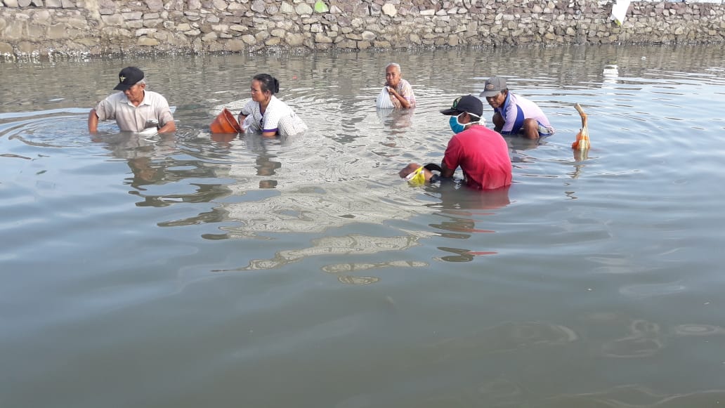 Korban PHK ramai-ramai turun ke Laut mencari kerang