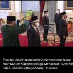 Jokowi Resmi Angkat Nadiem dan Bahlil sebagai Menteri Nomenklatur Baru