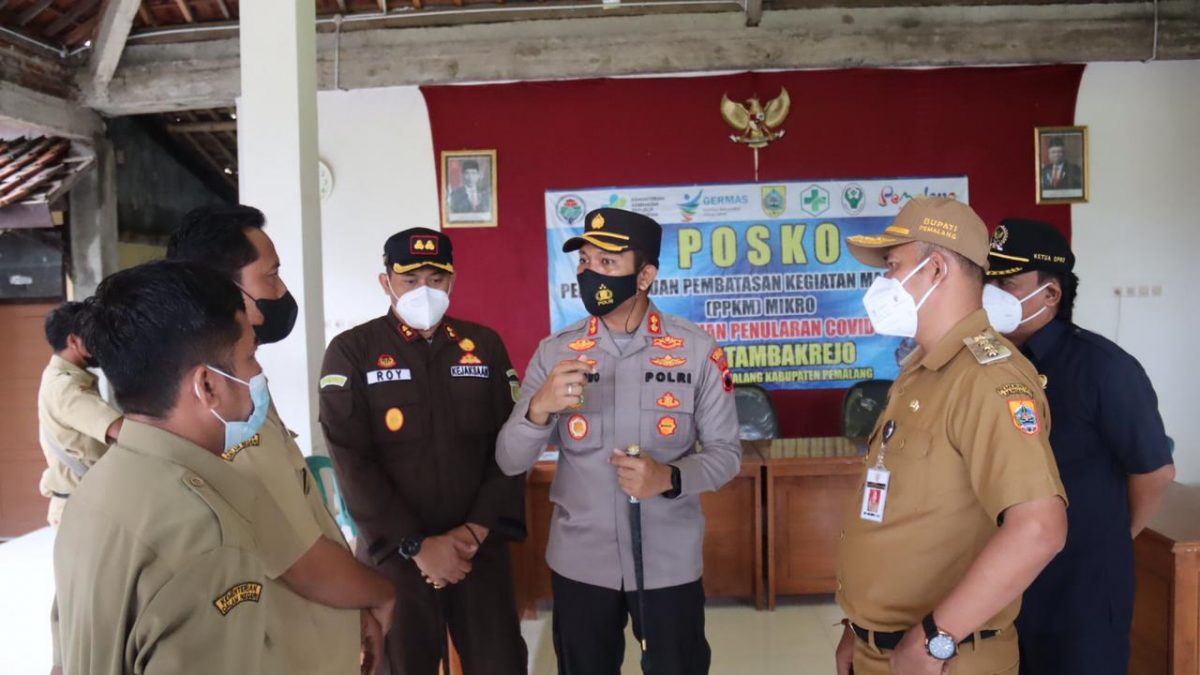 Terpantau Masih Aktif, Ini Yang di Lakukan Kapolres bersama Forkopimda Monev Posko PPKM Mikro di Pemalang