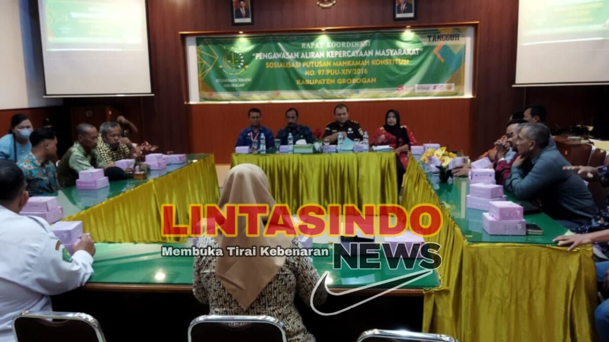 Kejaksaan Negeri  Grobogan Laksanakan Rapat Koordinasi Pengawasan Aliran Kepercayaan Masyarakat Tahun 2023
