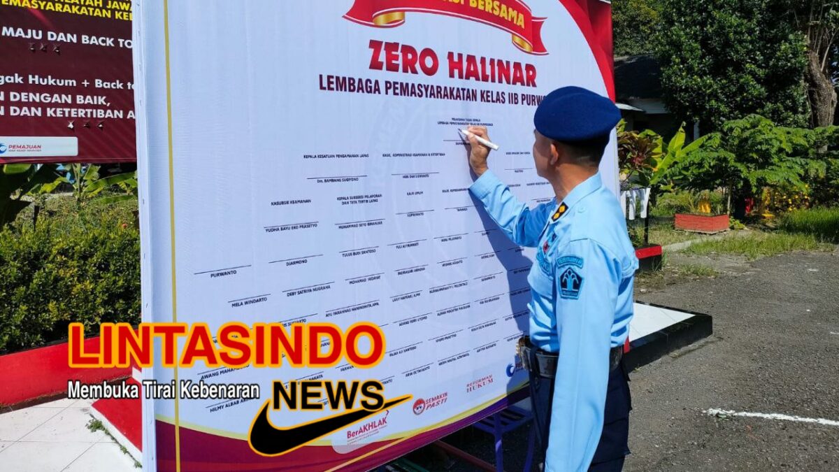 Lapas Kelas IIB Purwodadi  Gelar Apel Deklarasi Zero Halinar, Begini Pesan PLt Kalapas!!