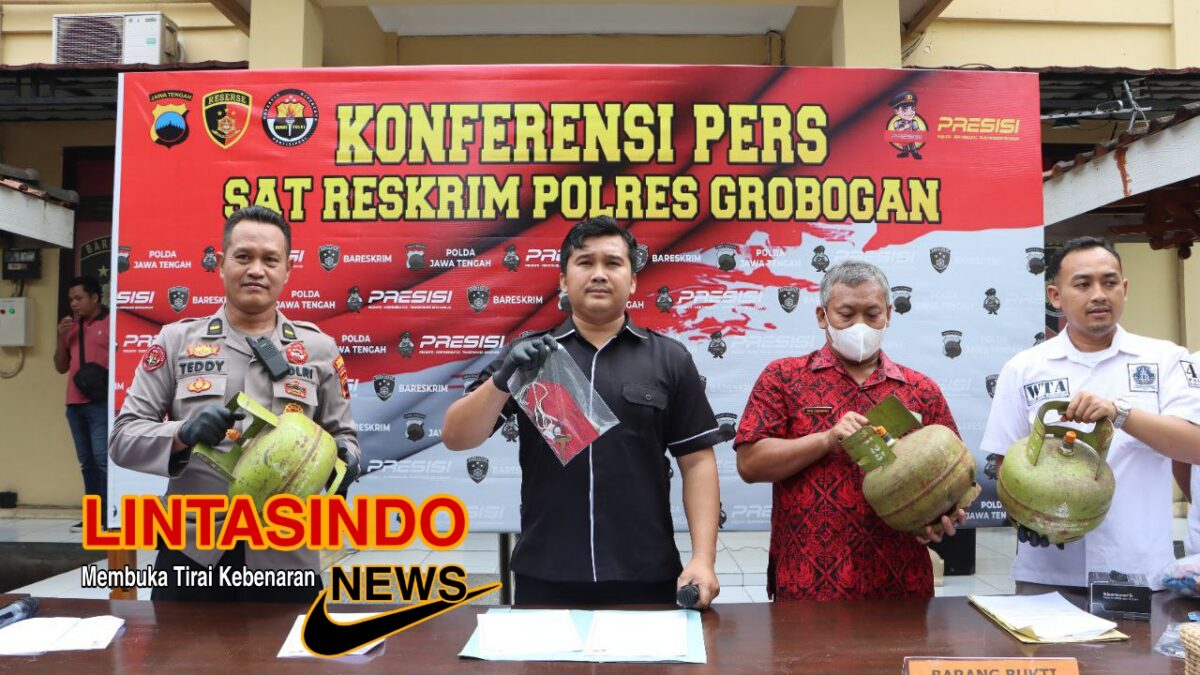 Tiga Orang Pelaku Dibekuk Polres Grobogan Dalam Kasus Penyalahgunaan Gas LPG Bersubsidi