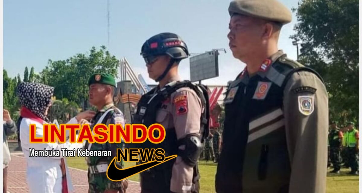 Bupati Klaten Sri mulyani Pimpin Apel Pengamanan Pilkades di Alun – alun