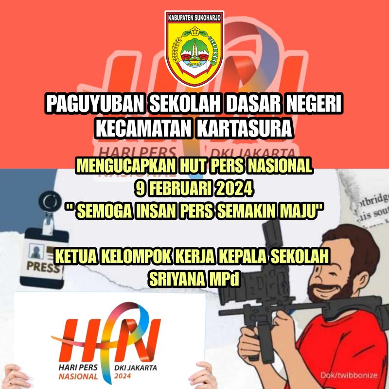 Hari Pers Nasional 2024 “K3S SD Negeri Kecamatan Kartasura Kabupaten Sukoharjo”