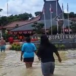 Pendopo Kabupaten Grobogan di Kepung Banjir, Aktifitas Pemerintahan Lumpuh Total