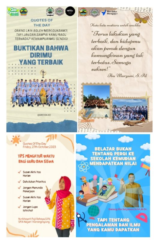 AKSI NYATA: Pembiasaan Motivasi Diri ( Quote) sebelum Pembelajaran