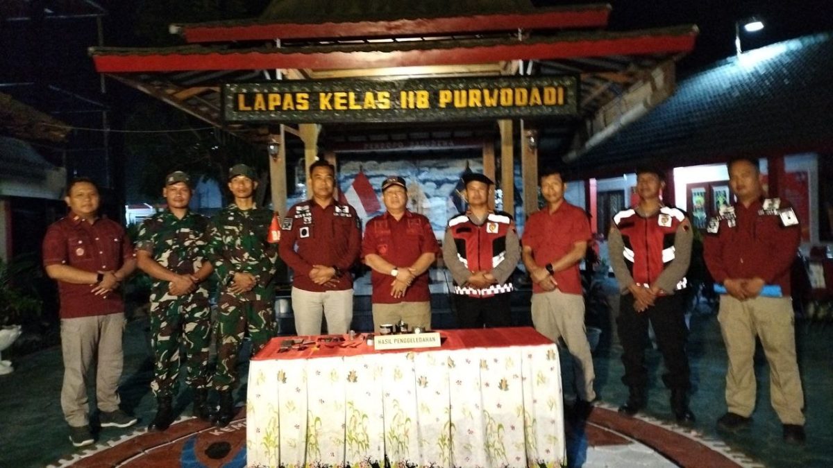 Lapas Purwodadi Gandeng TNI – Polri Sidak Kamar Blok Hunian WBP Cegah Halinar