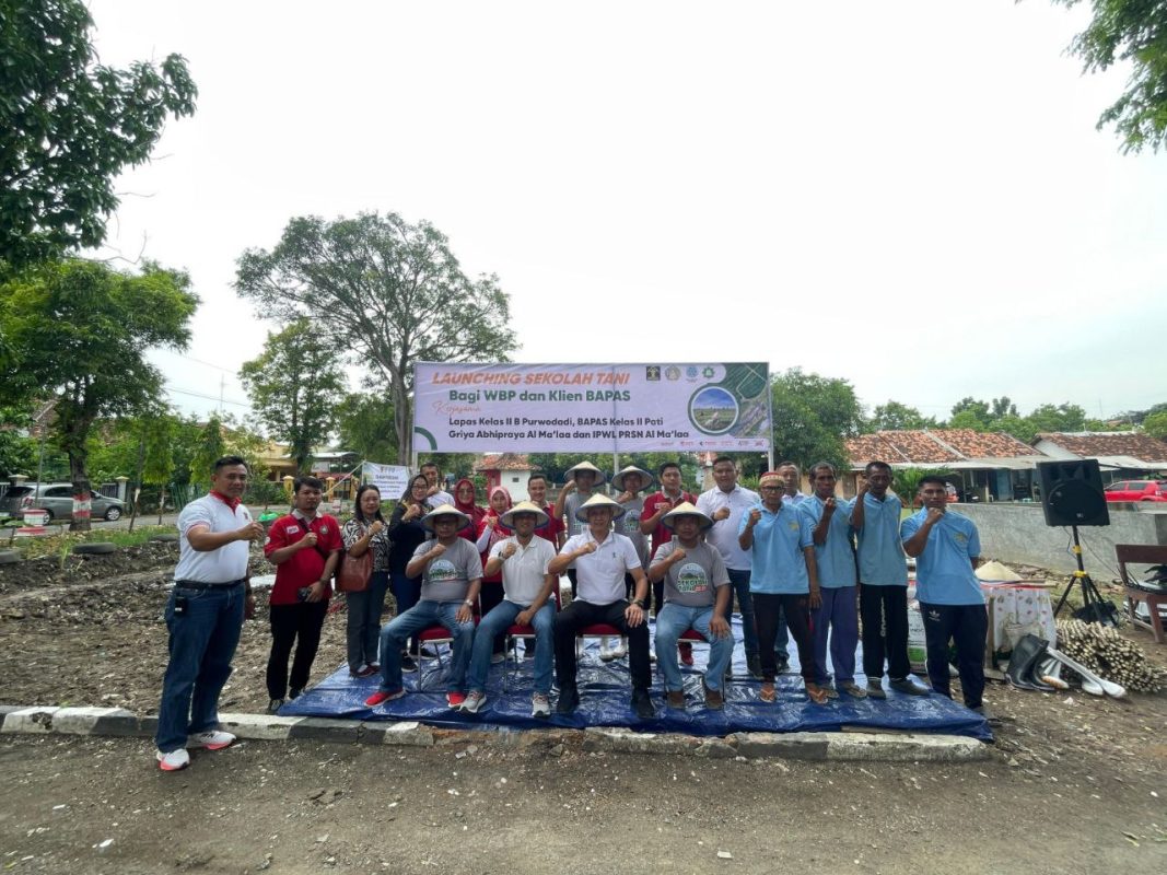 Dukung Program Ketahanan Pangan, Kadivpas Kanwil Jateng Launching Sekolah Tani Bagi WBP dan Klien Bapas di Lapas Purwodadi