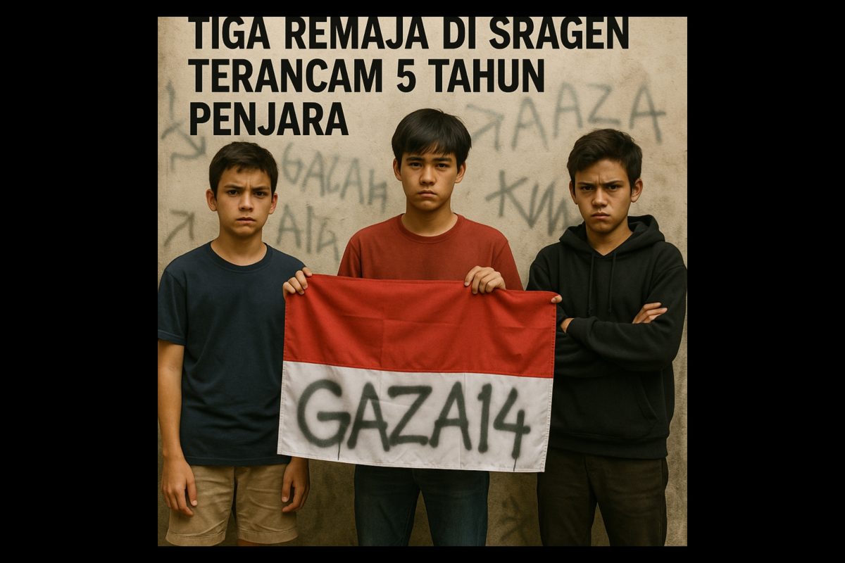 Coret Bendera Merah Putih, Tiga Remaja di Sragen Terancam 5 Tahun Penjara
