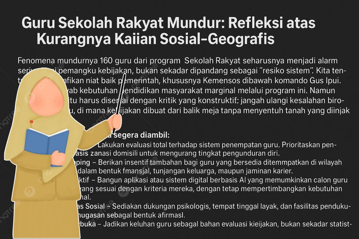 Guru Sekolah Rakyat Mundur: Refleksi atas Kurangnya Kajian Sosial-Geografis