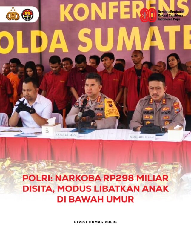 Polisi Bongkar 429 Kasus Narkoba di Sumut, 534 Tersangka Ditangkap, Nilai Barang Bukti Capai Rp298 Miliar