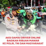 Ribuan Bunga Mawar dari Pengemudi Ojol Warnai Aksi Damai di Monas