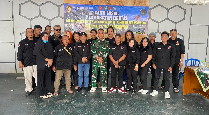 Peringati HUT TNI dan Kodam IV/Diponegoro, Kodim Karanganyar Gandeng IPN Gelar Baksos