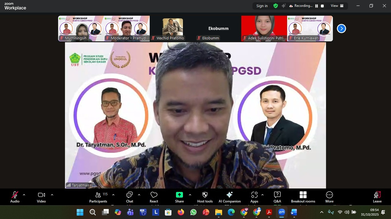 Workshop Karya Ilmiah PGSD FKIP UST: “Karya Tulis Ilmiah yang Berkualitas: Strategi dan Teknik Penulisan”