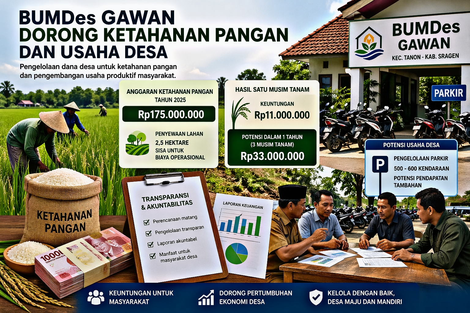 Dana Rp175 Juta Digelontorkan, BUMDes Gawan Raup Untung Rp11 Juta per Musim Tanam Transparansi Jadi Sorotan