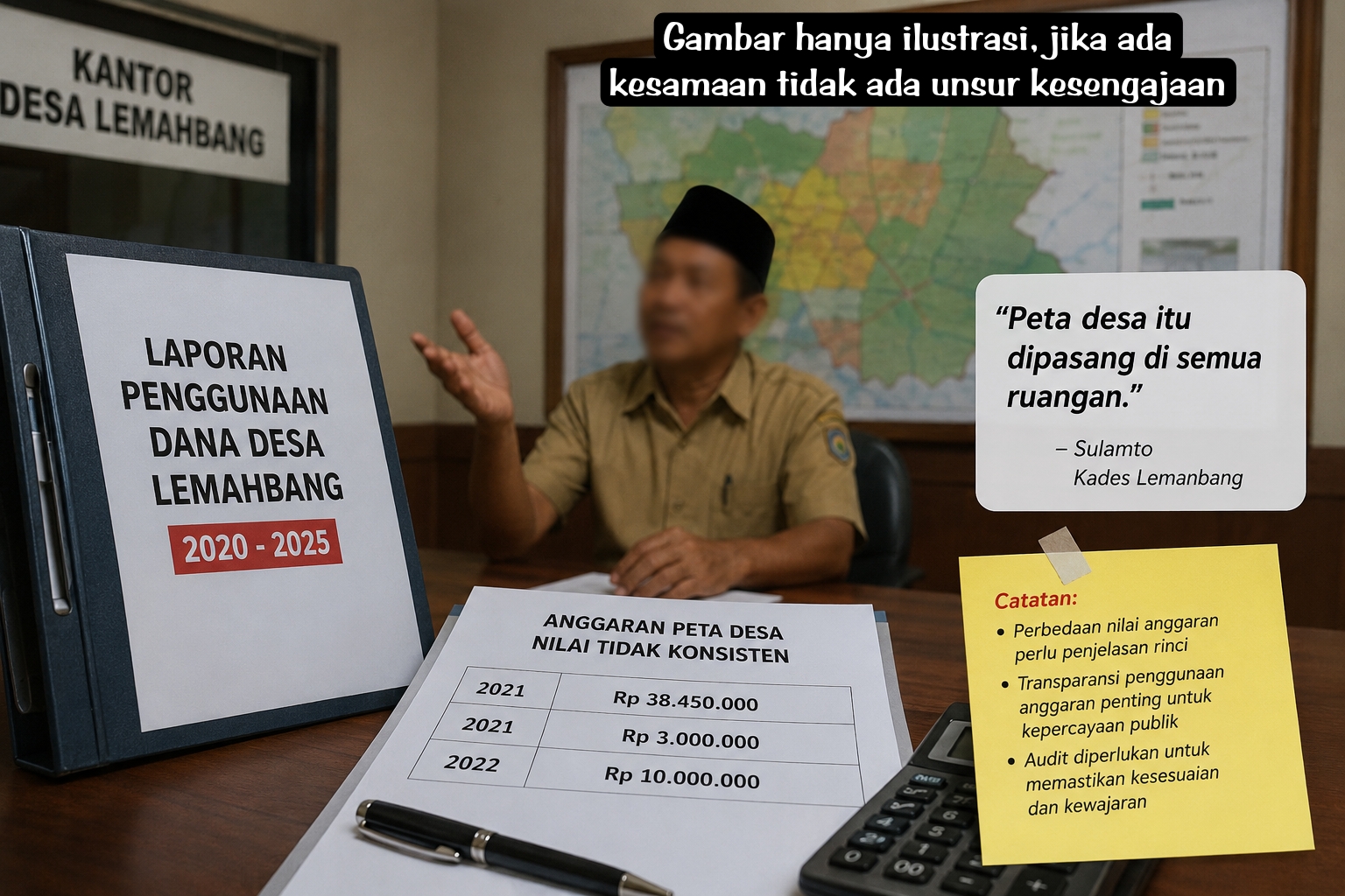 Kades Lemahbang Sulit Jelaskan Anggaran Peta Desa, Nilainya Jadi Sorotan