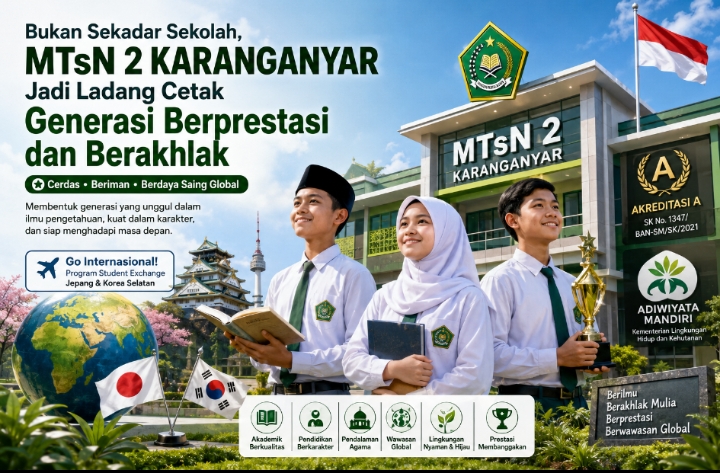 Bukan Sekadar Sekolah, MTsN 2 Karanganyar Jadi Ladang Cetak Generasi Berprestasi dan Berakhlak