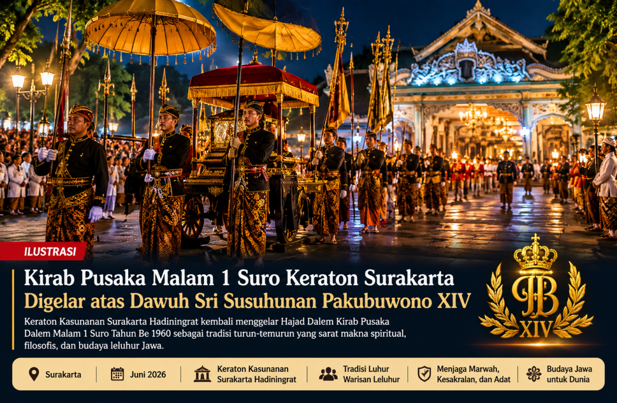 Kirab Pusaka Malam 1 Suro Keraton Surakarta Digelar atas Dawuh PB XIV, Masyarakat Diajak Jaga Kesakralan Tradisi