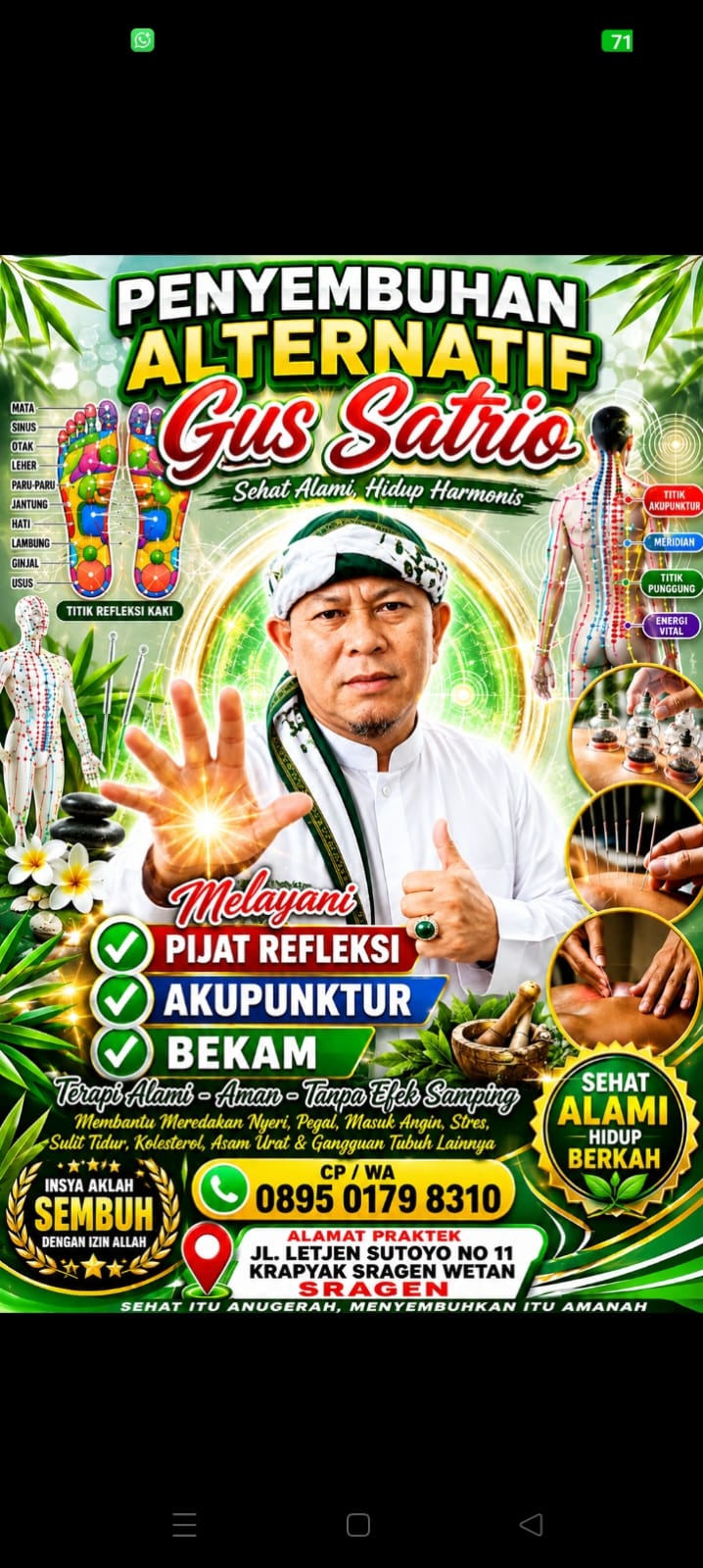 Lebih dari Dua Dekade Mengabdi, Gus Satrio Hadirkan Terapi Tradisional Bernuansa Sunnah untuk Masyarakat Sragen