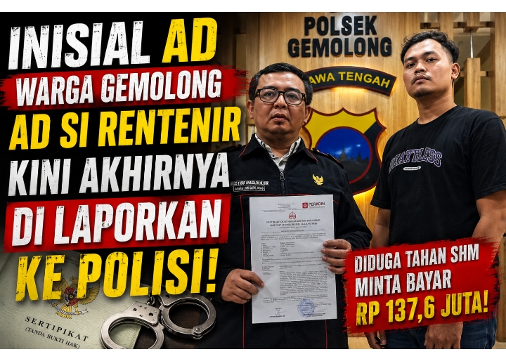 Diduga Lakukan Pemerasan hingga Tahan SHM, ED Sang Rentenir Warga Kwangen Gemolong Resmi Dilaporkan ke Polisi