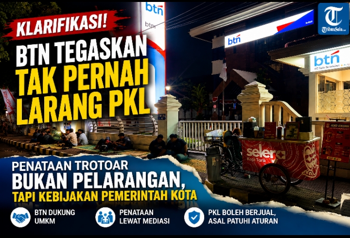 BTN Tegaskan Tak Pernah Larang PKL, Penataan Trotoar Disebut Kebijakan Pemerintah Kota