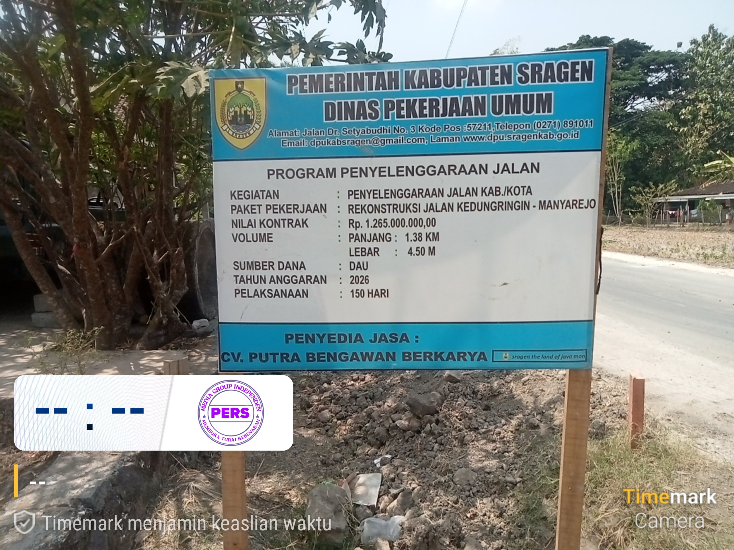 Baru Dikerjakan, Jalan Rp1,26 Miliar di Sragen Sudah Retak: Pembatas Cor atau Alarm Dini?