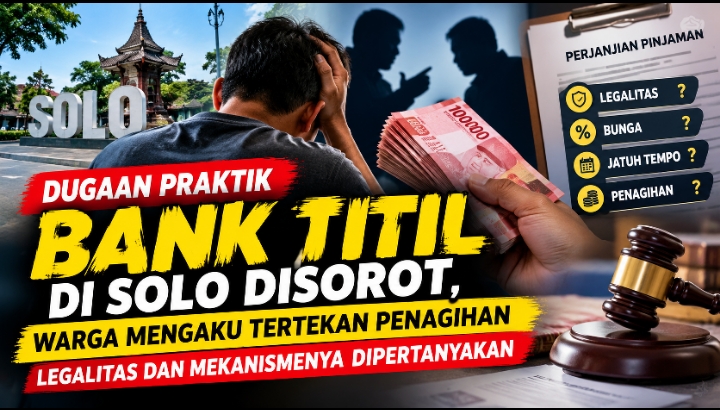 Dugaan Praktik Bank Titil di Solo Disorot, Warga Mengaku Tertekan Penagihan: Legalitas dan Mekanismenya Dipertanyakan