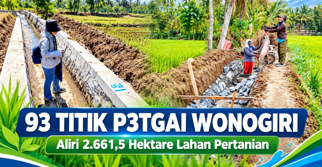 93 Titik P3TGAI di Wonogiri Aliri 2.661,5 Hektare Lahan, Dukung Ketahanan Pangan