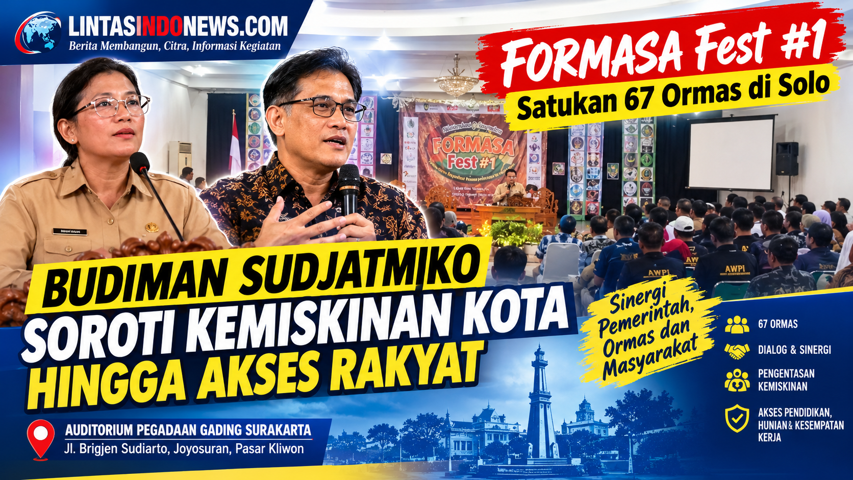FORMASA Fest #1 Himpun 67 Ormas di Solo, Budiman Sudjatmiko Bahas Kemiskinan dan Akses Kesejahteraan